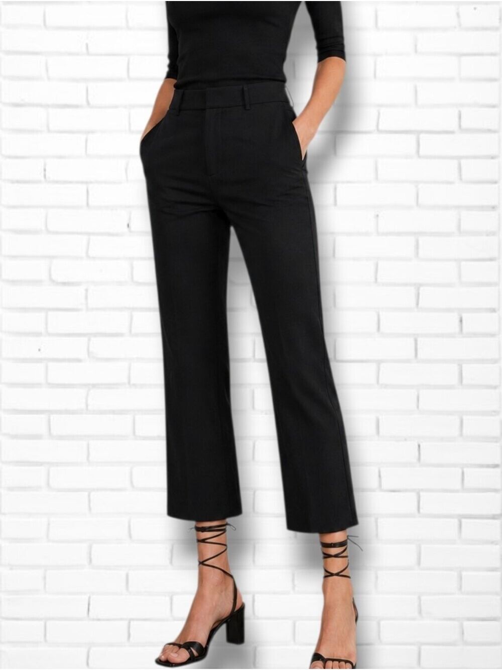 Frame Black Le Crop Mini Boot Trouser Size 8